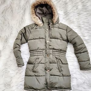 Girls Green Coat Size 12